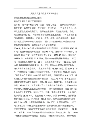 实践支农惠农政策状况调研报告-精品文案范文