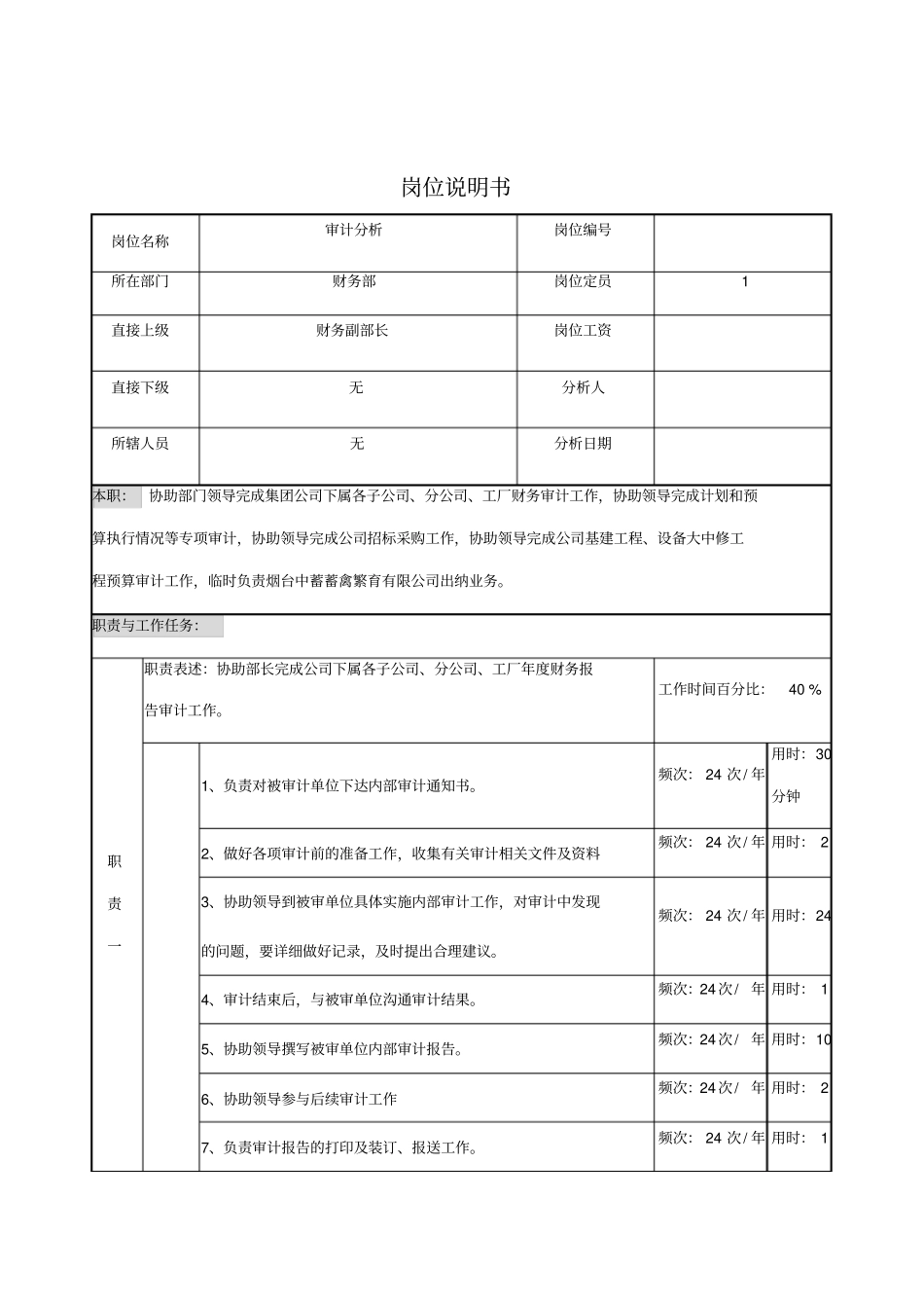 审计分析岗位说明书_第1页