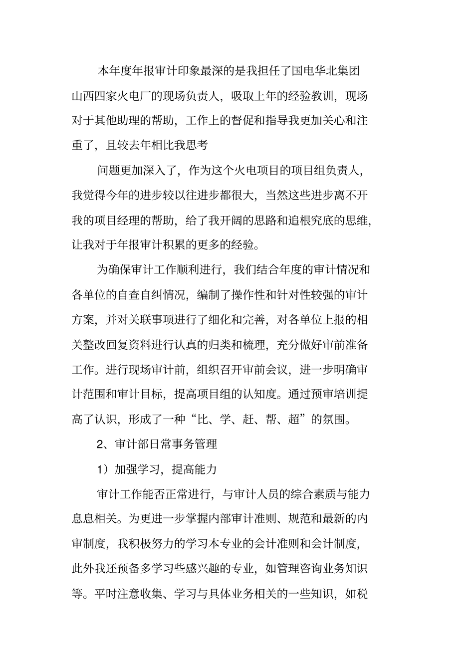 审计助理试用期工作总结_第2页