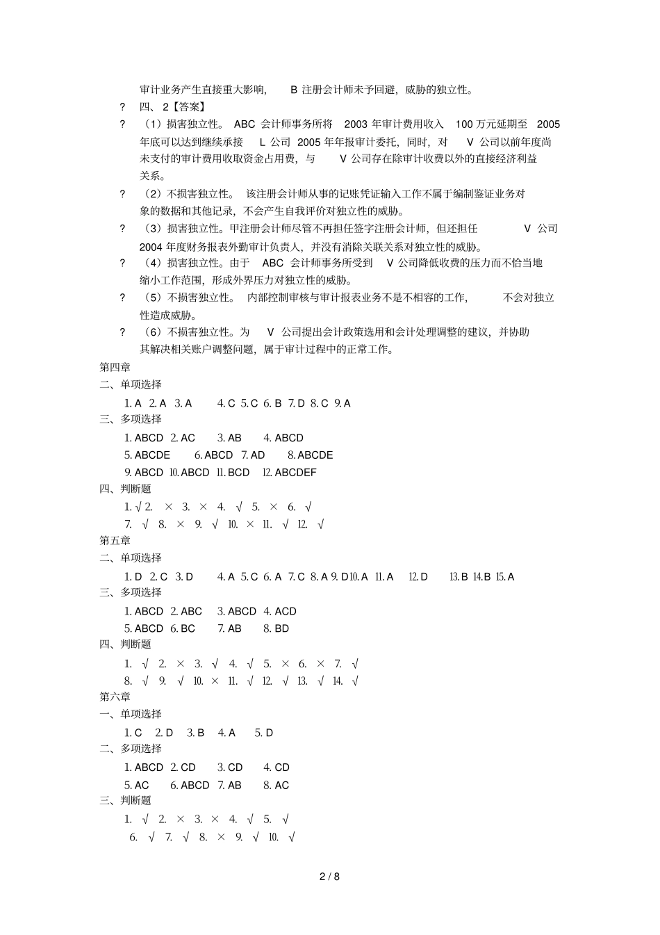 审计学习总结题答案更正版_第2页