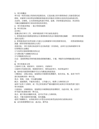 审计学期末考试重点