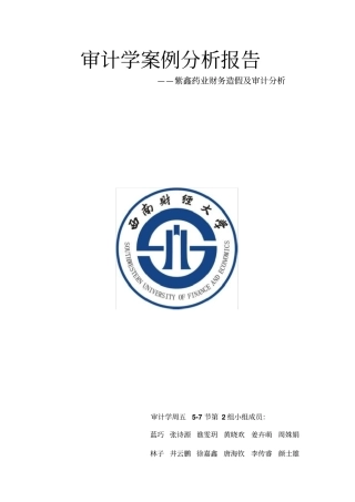 审计学案例分析报告