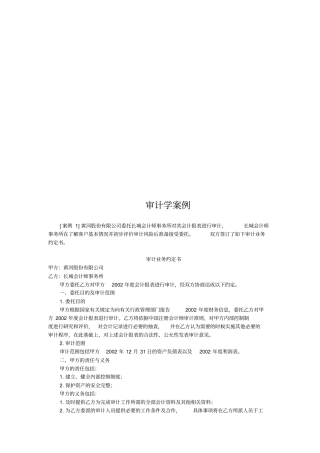 审计学案例汇总