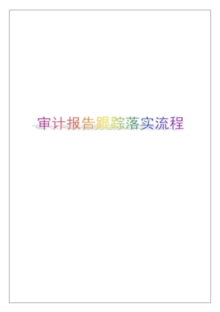 审计报告跟踪落实流程