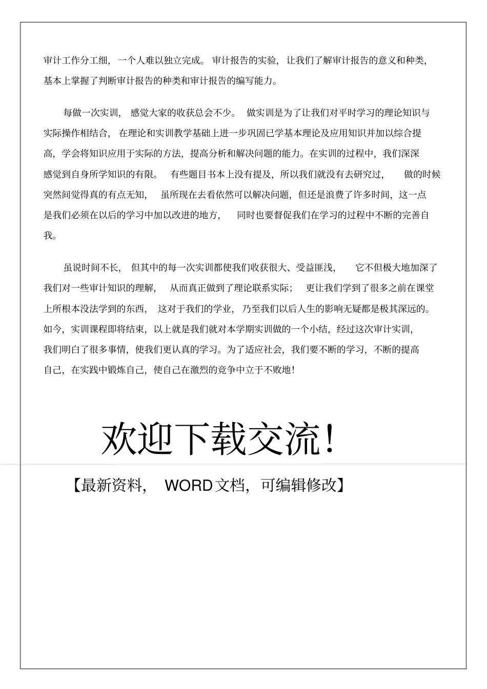 审计模拟实训实习报告范本_第3页