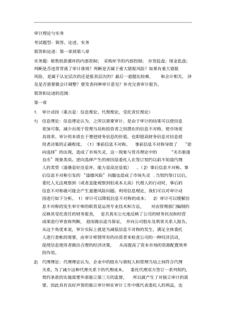 审计理论与实务期末复习