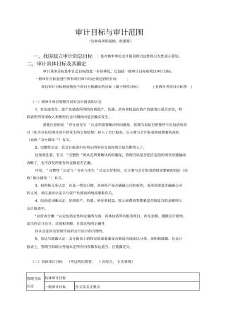 审计目标与审计范围
