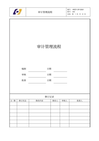 审计管理流程