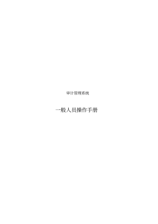 审计管理系统操作手册