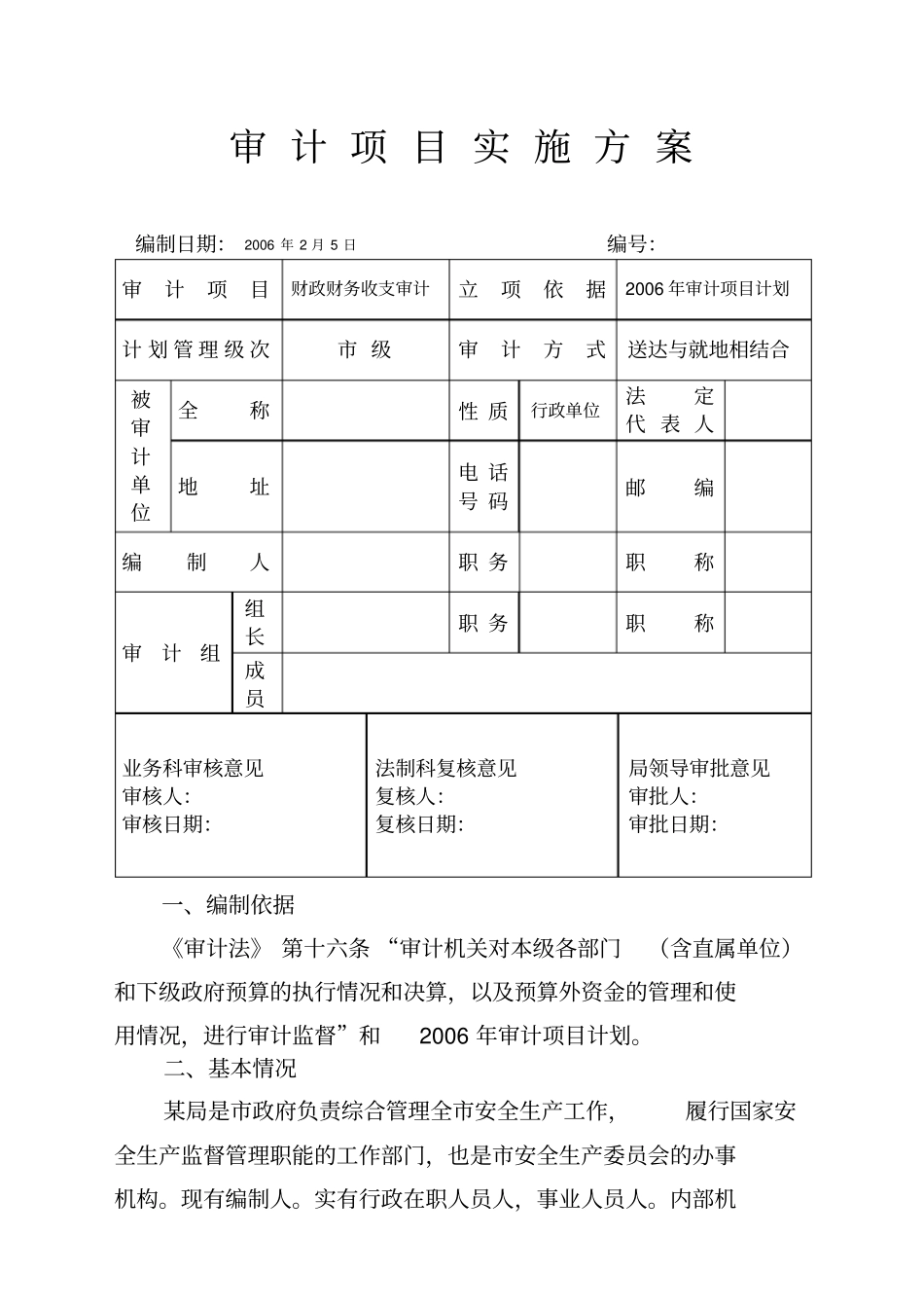 审计项目实施方案_第1页
