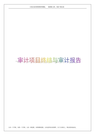 审计项目终结与审计报告8p