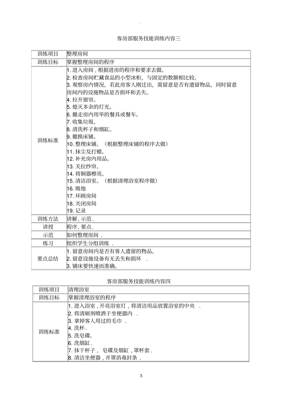 客房实训计划_第3页