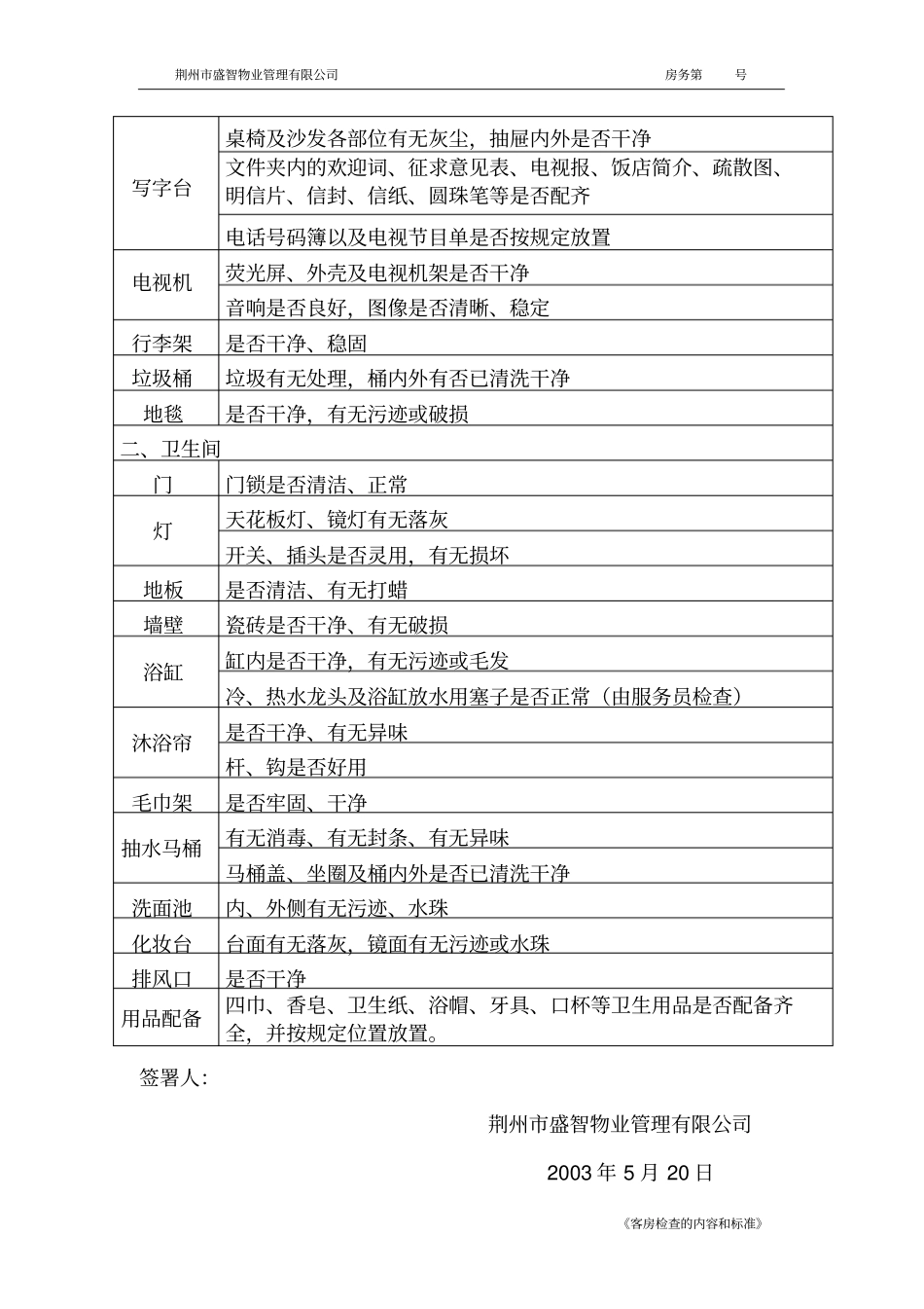 客房检查的内容和标准_第2页