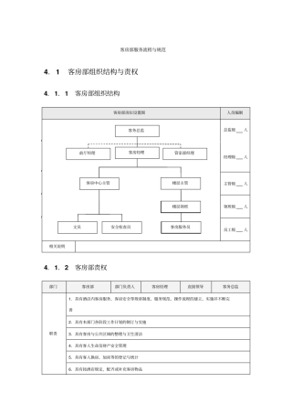 客房部服务流程与规范