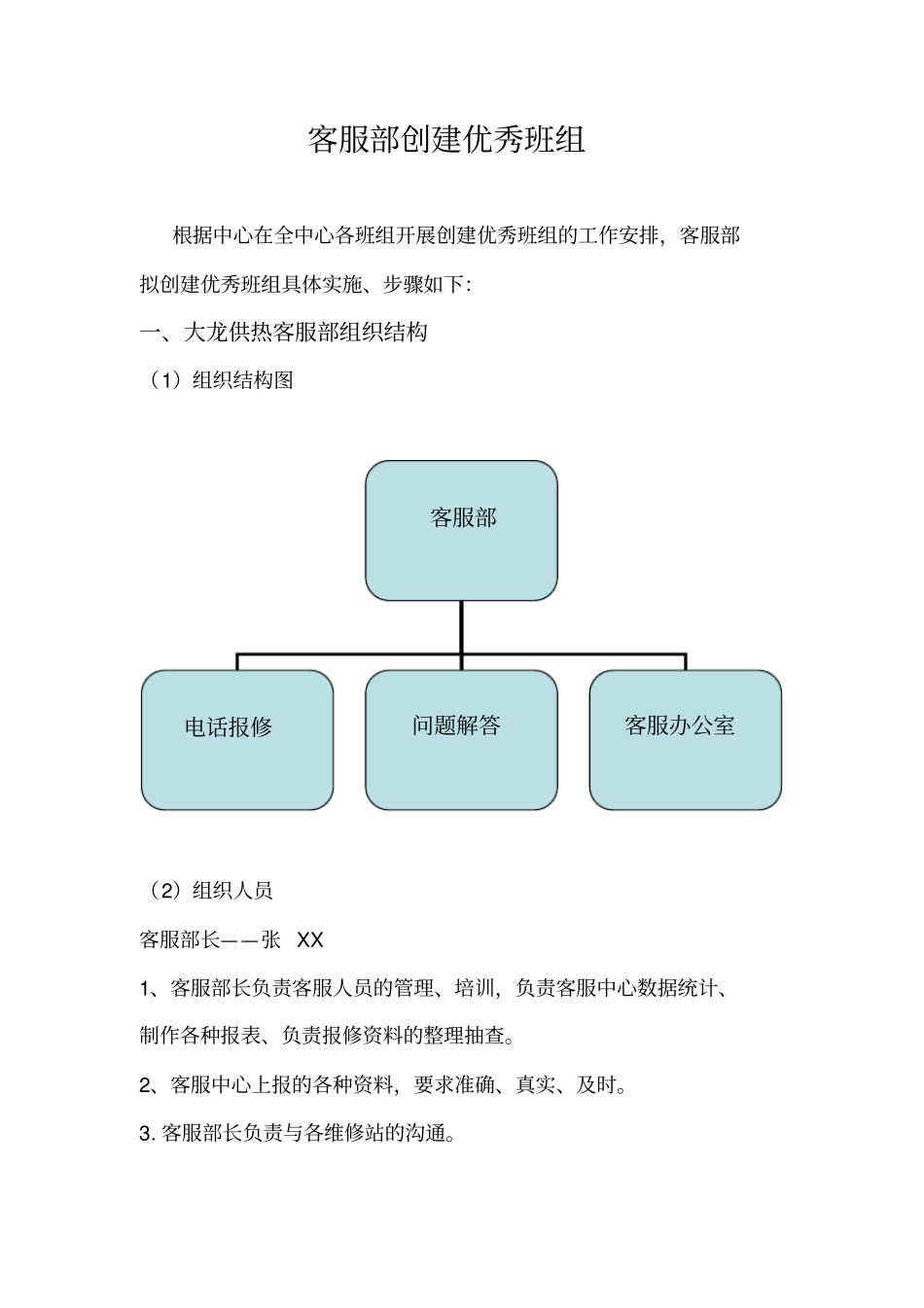 客服部优秀班组_第1页