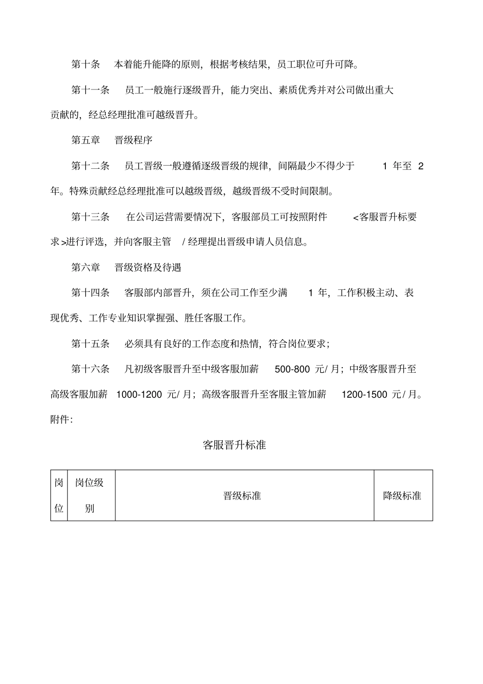 客服部员工晋升晋级管理方案_第2页