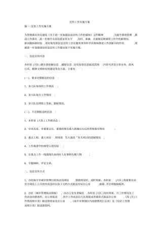 宣传工作实施方案