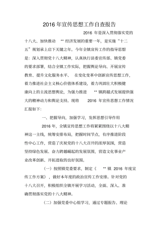 宣传思想工作自查报告