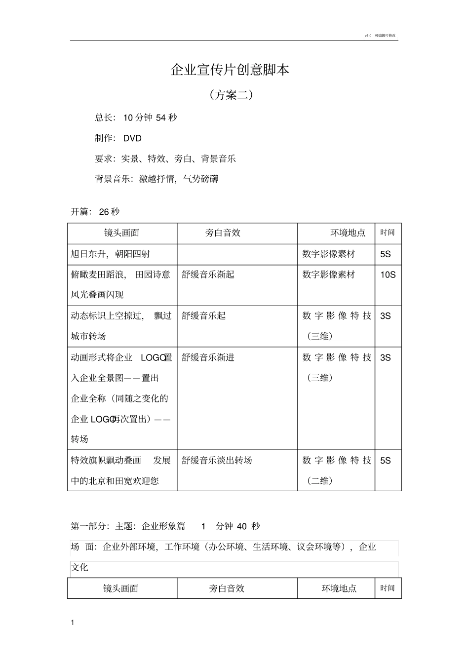 宣传片创意脚本方案二_第1页
