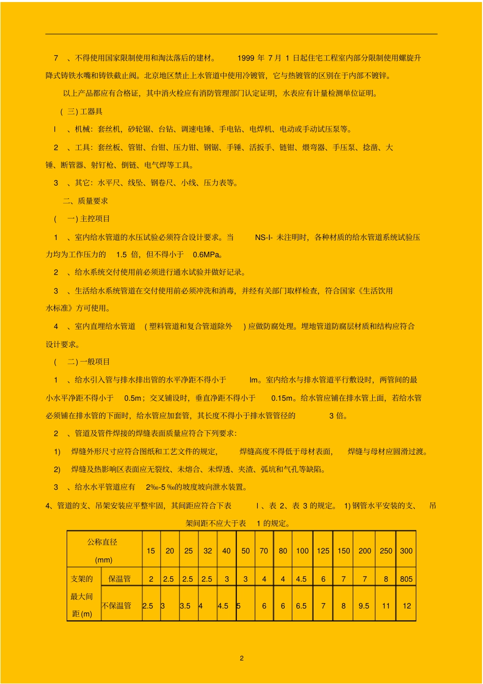 室内给水管道安装工程_secret_第2页