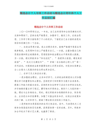 精选会计个人年终工作总结与精选会计师年终个人工作总结汇编