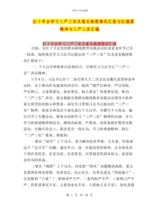 红十字会学习三严三实及意见梳理情况汇报与红旗渠精神与三严三实汇编