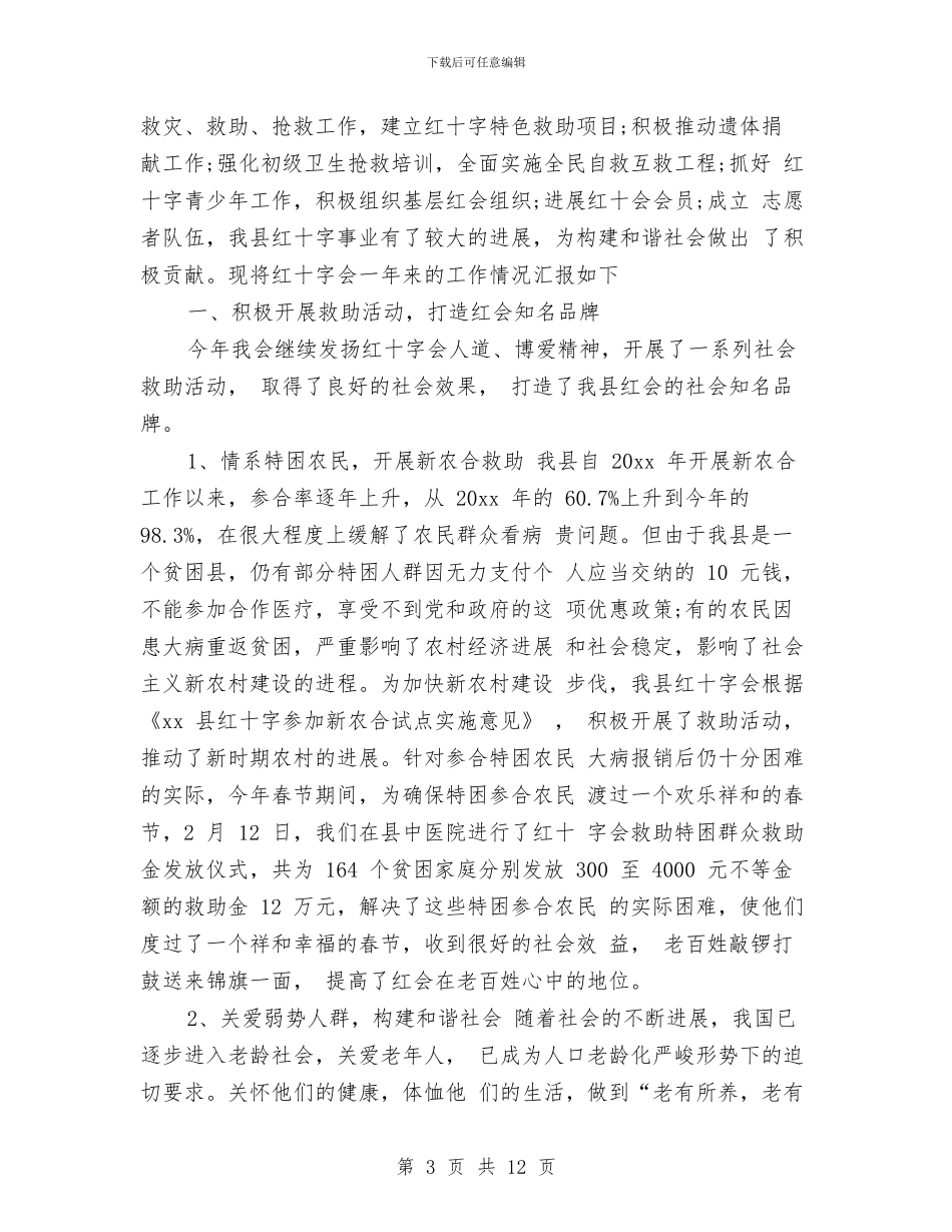 红十字单位工作总结与红十字志愿者协会团支部工作总结汇编_第3页