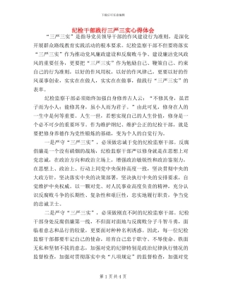 纪检干部践行三严三实心得体会