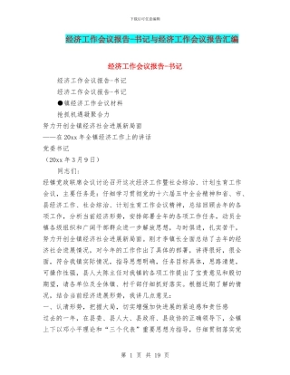 经济工作会议报告