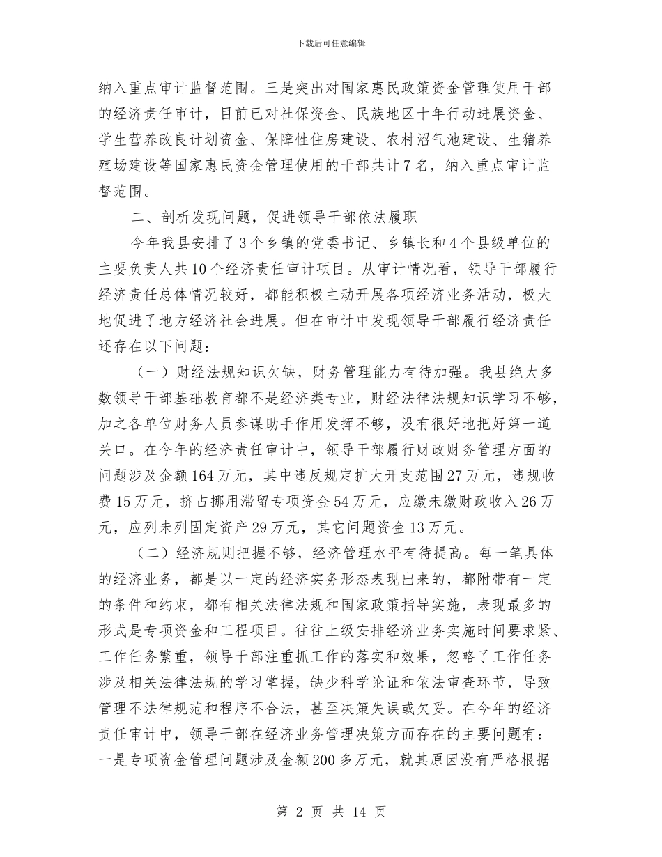 经济责任审计工作总结与经济责任审计工作总结范文汇编_第2页