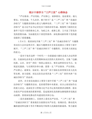 统计干部学习“三严三实”心得体会