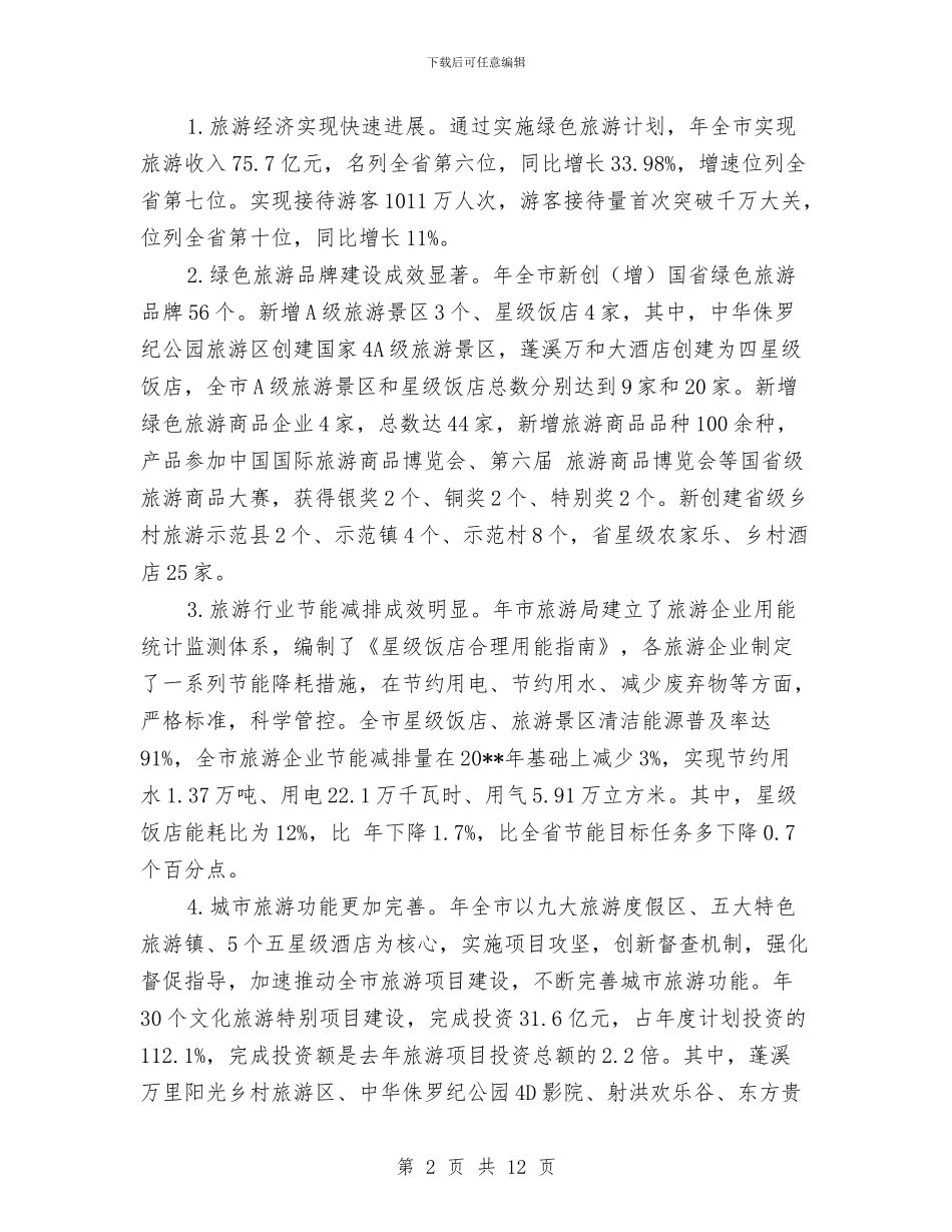 绿色旅游工作年终小结与绿色有机农业监管调查报告汇编_第2页