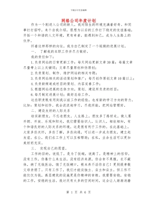 网络公司年度计划