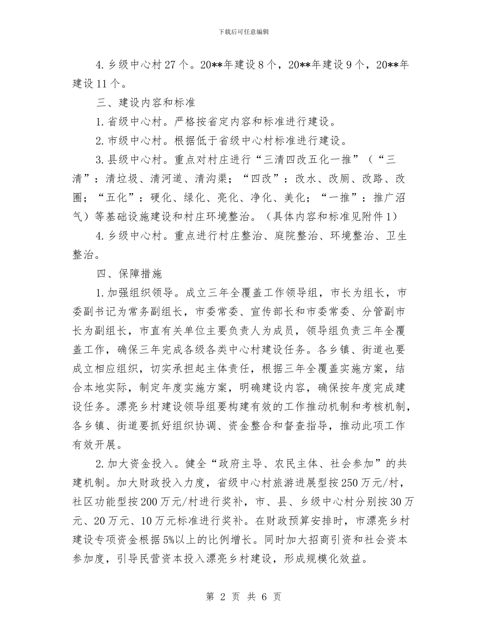 美丽乡村中心村建设全覆盖实施方案与美国子公司销售方案汇编_第2页