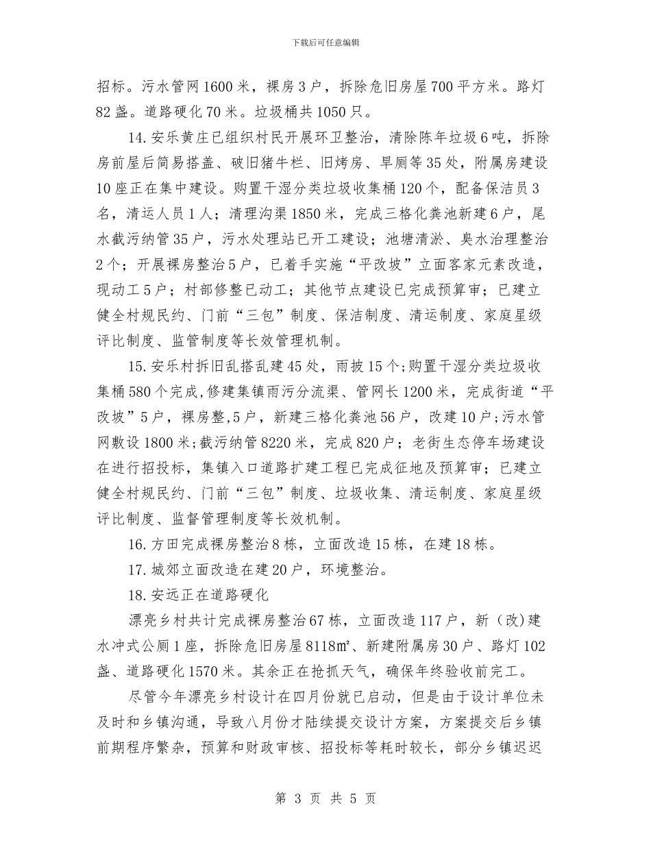 美丽乡村工作总结与美丽乡村建设帮扶工作总结及下一步打算汇编_第3页
