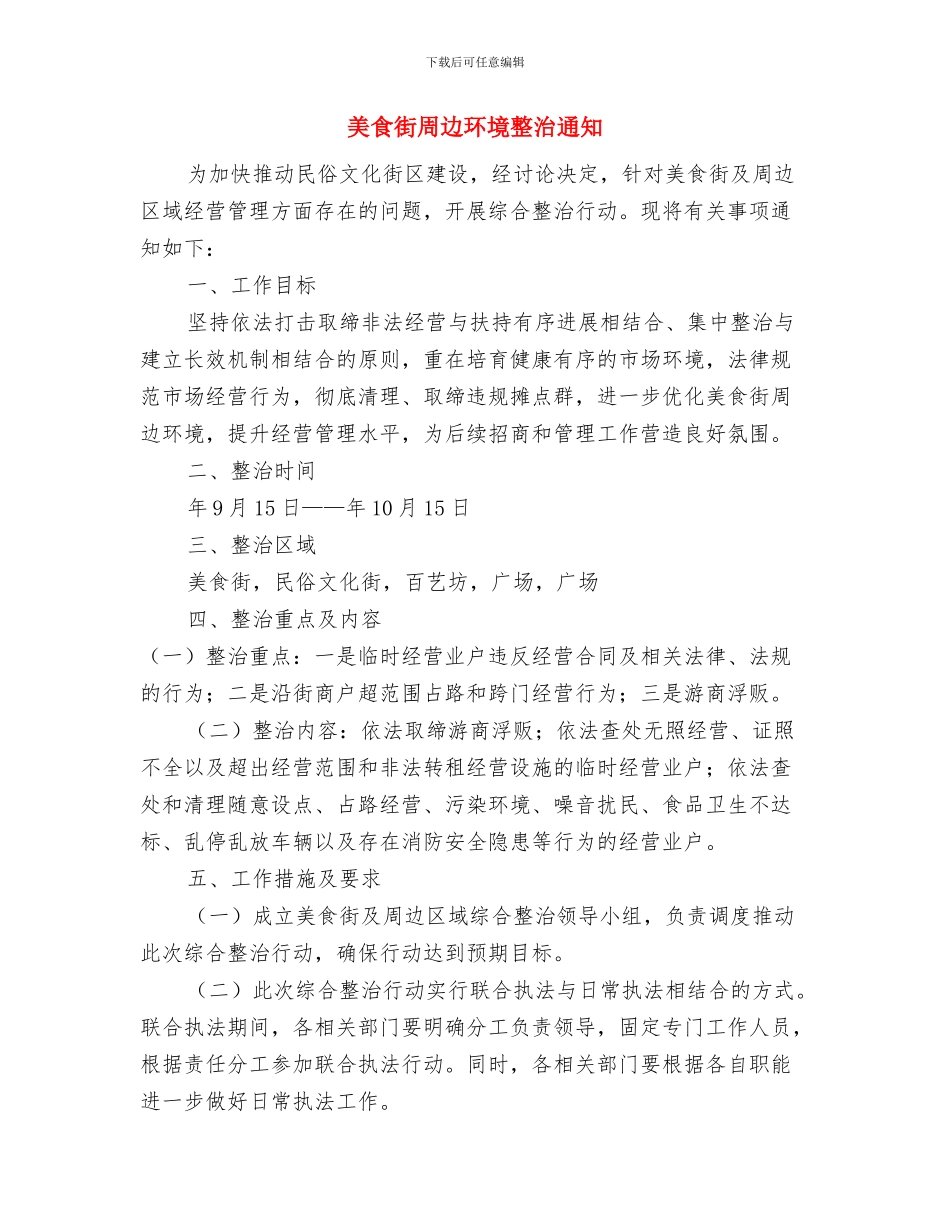 美德演讲稿：俭朴是美德与美食街周边环境整治通知汇编_第3页