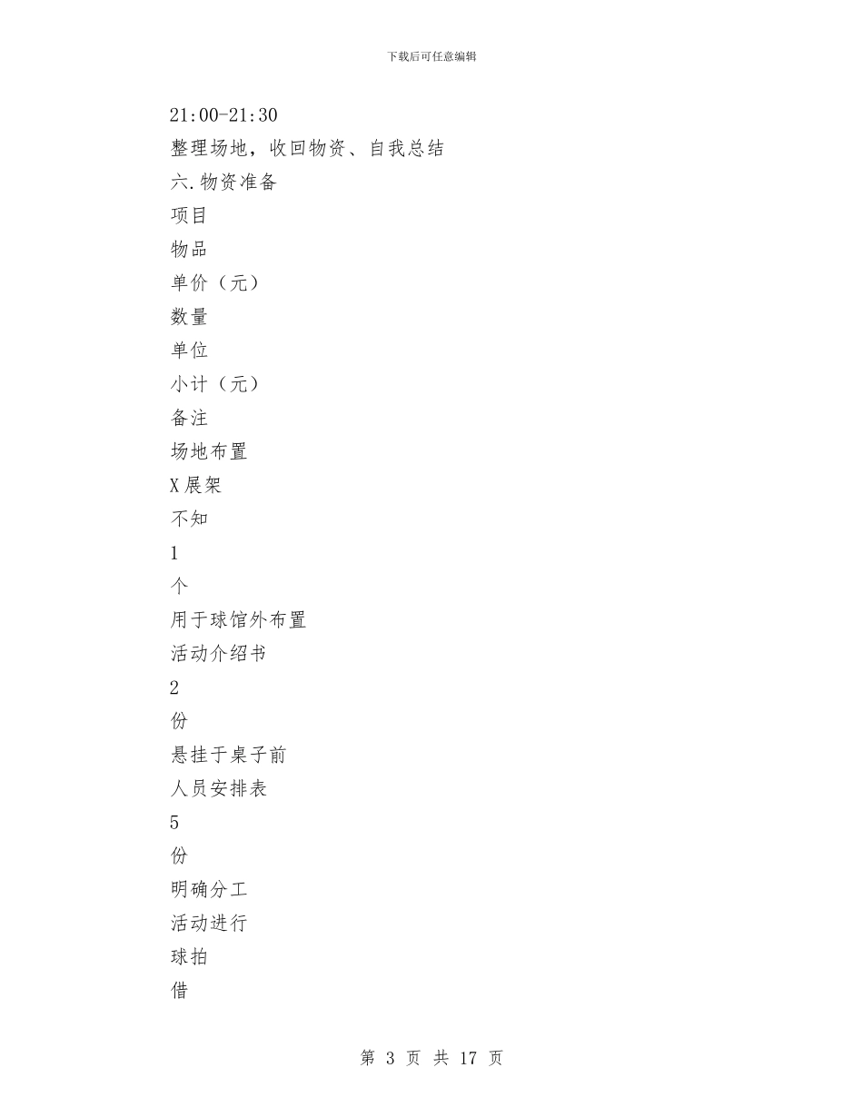 羽毛球开放月活动策划书与羽毛球运动嘉年华活动策划书汇编_第3页