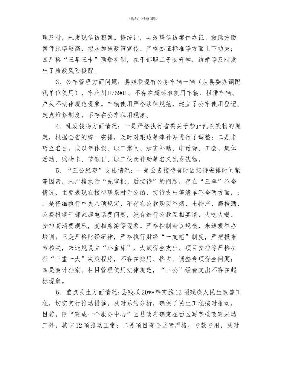 联合会政务公开工作总结与联合正风肃纪自查自纠报告汇编_第3页