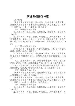演讲考核评分标准