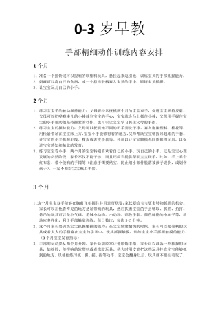 03岁宝宝早教精细动作训练