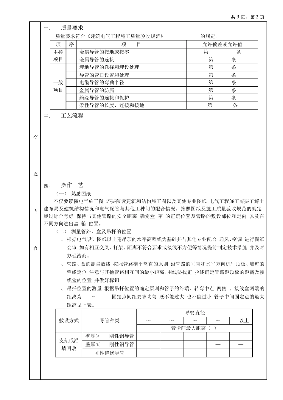 05吊顶内管路敷设工程(分项工程质量技术交底卡)_第2页