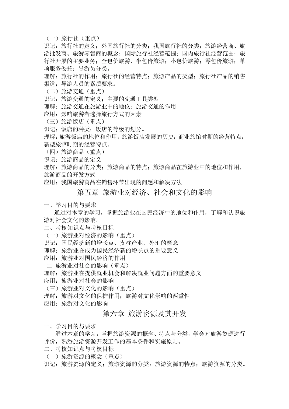 06011自考旅游学概论大纲_第3页