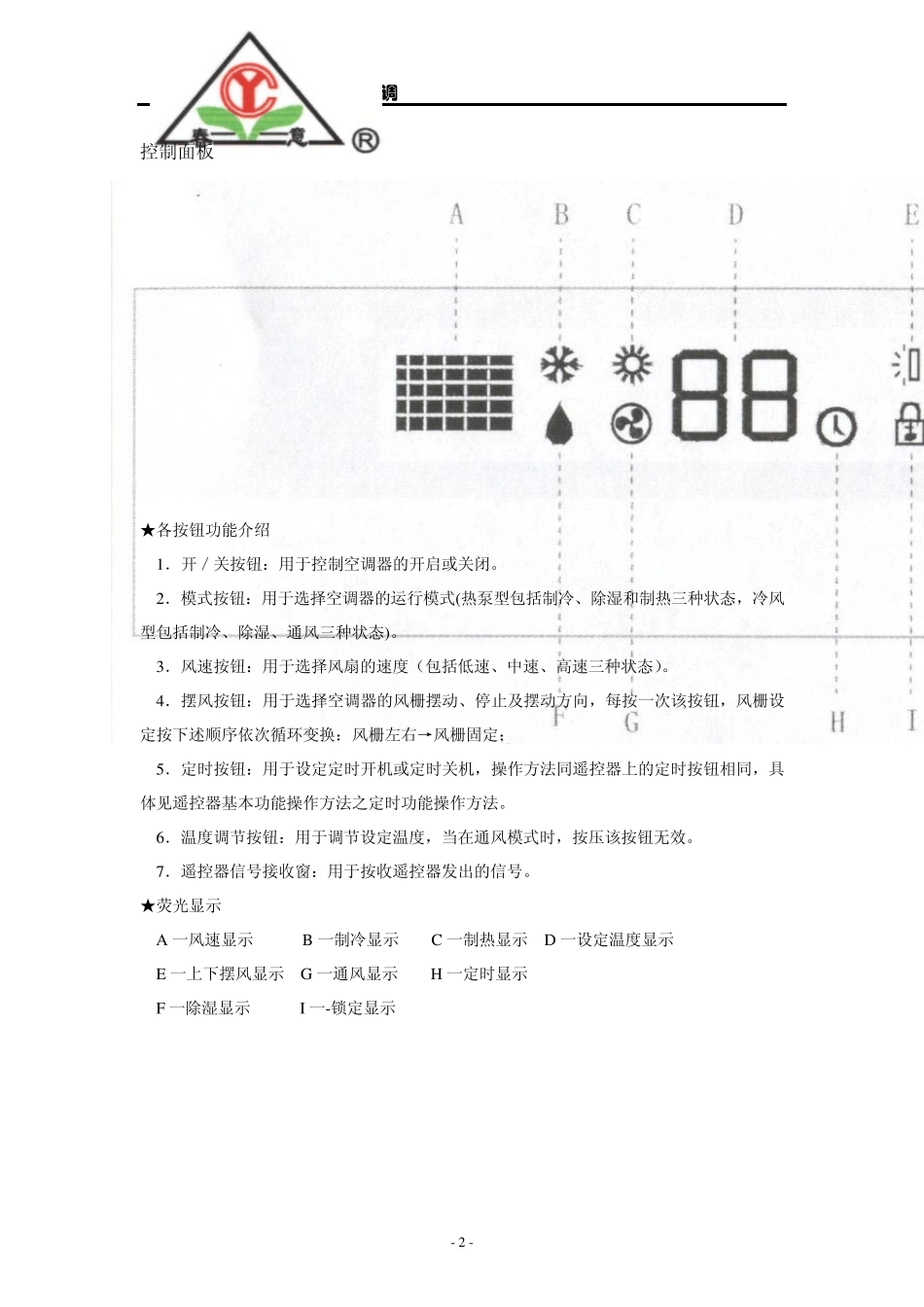 06风冷分体柜式空调控制器操作说明书_第3页