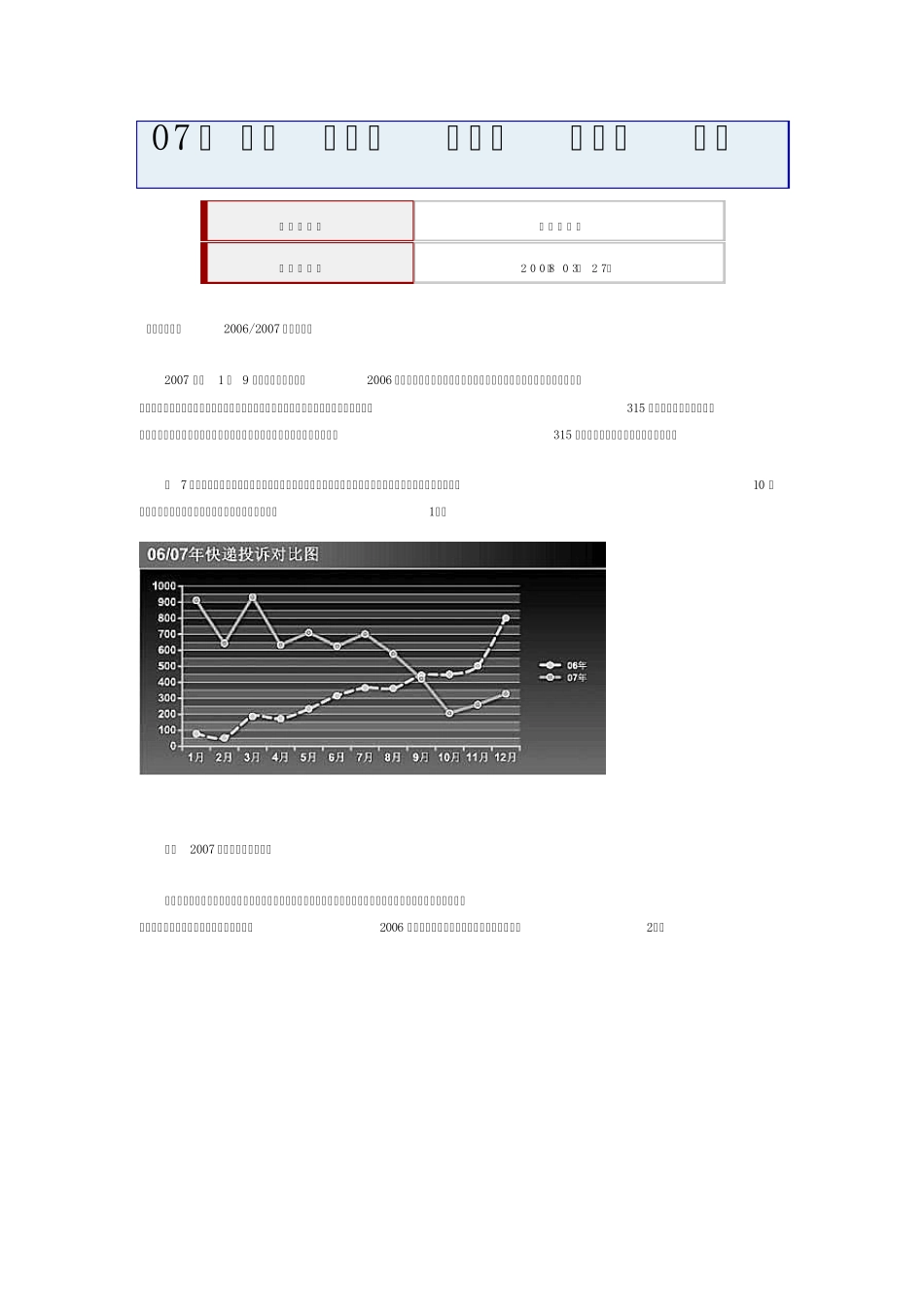 07年度快递行业及市场预测_第1页