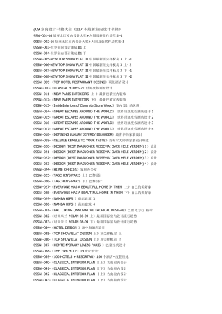 09年最新室内设计书籍大全188本