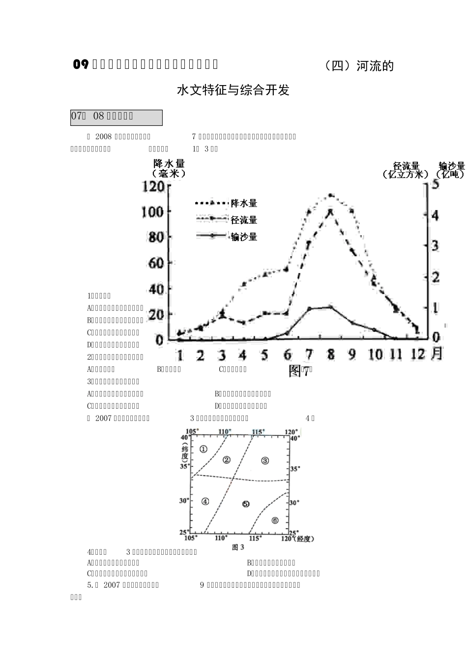 09年高考地理热点透析与经典试题赏析河流的水文特征与综合开发_第1页