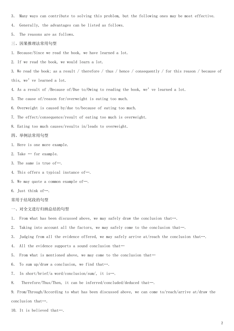 0初中、中考英语作文常用句型_第2页