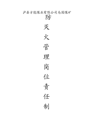 1.1煤矿防灭火岗位责任制
