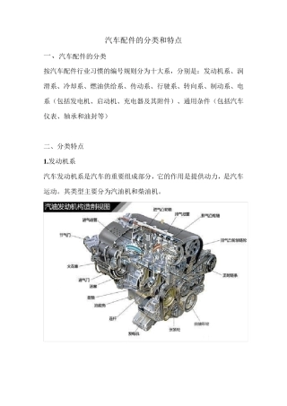1.汽车配件的分类和特点