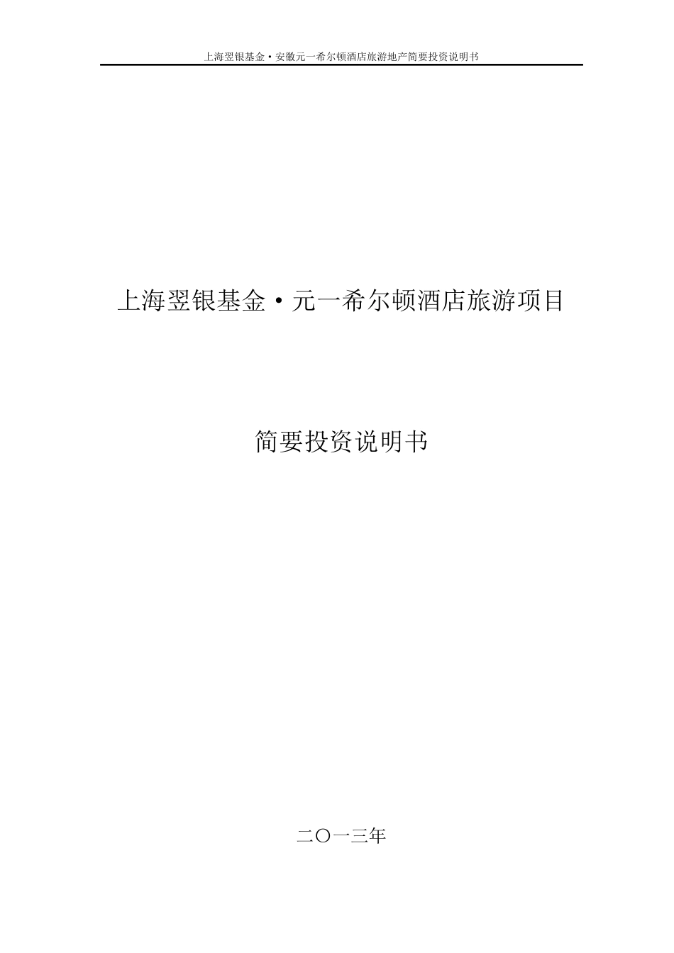 1.简要投资说明书_第1页